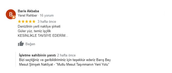 Denizli Evden Eve Nakliyat Yorumları (Mesut Şimşek Nakliyat)